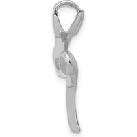 14K White Gold Polished Slide Pendant for Omega Chain - Fits 2mm Regular and 4mm Fancy Omega by 0