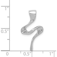 14K White Gold Polished Slide Pendant for Omega Chain - Fits 2mm Regular and 4mm Fancy Omega by 0