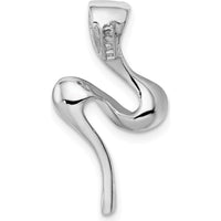 14K White Gold Polished Slide Pendant for Omega Chain - Fits 2mm Regular and 4mm Fancy Omega by 0