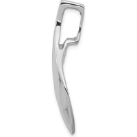 14K White Gold Polished Slide Pendant for Omega Chain - Fits Up to 6mm Omega - Rhodium Plated by 0