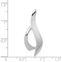 14K White Gold Polished Slide Pendant for Omega Chain - Fits Up to 6mm Omega - Rhodium Plated by 0