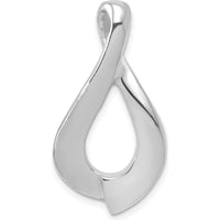 14K White Gold Polished Slide Pendant for Omega Chains - Fits 2mm Regular and 6mm Fancy Omega Chains by 0