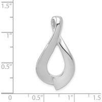 14K White Gold Polished Slide Pendant for Omega Chains - Fits 2mm Regular and 6mm Fancy Omega Chains by 0