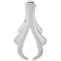 14K White Gold Polished Slide Pendant for Omega Chains - Fits 6mm & 8mm Omega by 0
