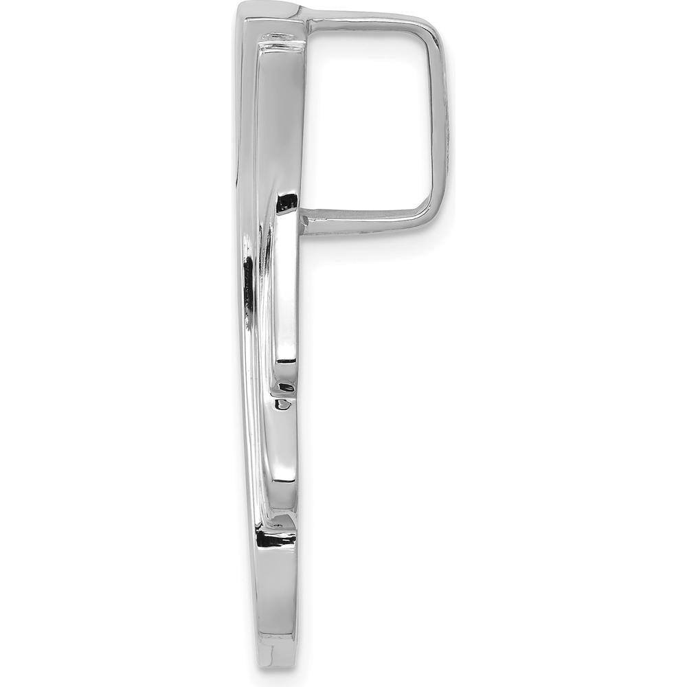 14K White Gold Polished Slide Pendant for Omega Chains - Fits 6mm & 8mm Omega by 0