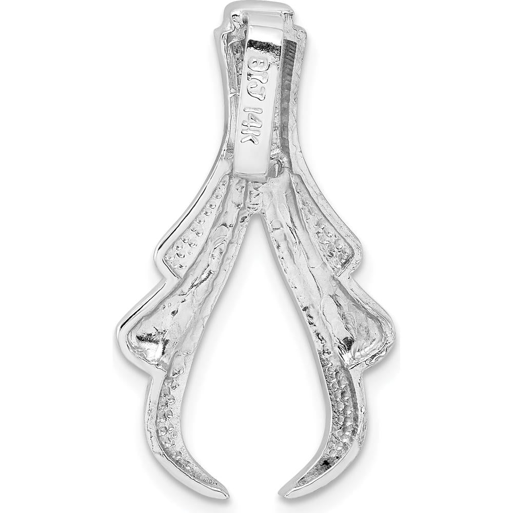 14K White Gold Polished Slide Pendant for Omega Chains - Fits 6mm & 8mm Omega by 0