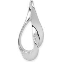 14K White Gold Polished Slide Pendant for Omega Chains - Fits up to 6mm Fancy Omega by 0