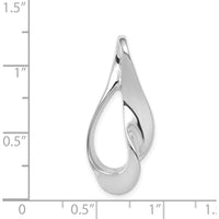 14K White Gold Polished Slide Pendant for Omega Chains - Fits up to 6mm Fancy Omega by 0