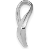 14K White Gold Polished Slide Pendant with Rhodium Finish for Omega Chains - Fits up to 6mm Regular or 8mm Fancy by 0