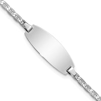 14K White Gold Polished Solid Chain Anchor Link ID Bracelet - 7" Length by Oro Pregiato