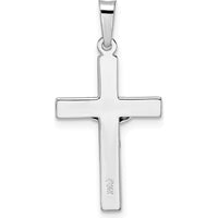 14K White Gold Polished Solid INRI Striped Crucifix Pendant - 27.45mm Length by Oro Pregiato