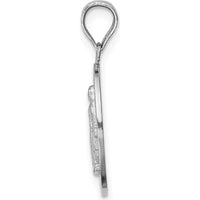 14K White Gold Polished Solid Miraculous Medal Oval Pendant - Faith and Grace Embodied by Oro Pregiato