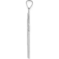 14K White Gold Polished Solid Striped Double Cross Pendant - Rhodium Plated by Oro Pregiato