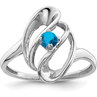 14K White Gold Polished Solitaire Ring with Blue Sapphire - 1.00 Carat Total Gemstone Weight by Monteluci Fine Jewelry
