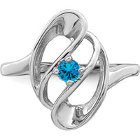14K White Gold Polished Solitaire Ring with Blue Sapphire - 1.00 Carat Total Gemstone Weight by Monteluci Fine Jewelry