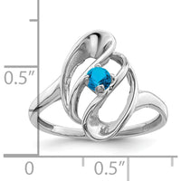14K White Gold Polished Solitaire Ring with Blue Sapphire - 1.00 Carat Total Gemstone Weight by Monteluci Fine Jewelry