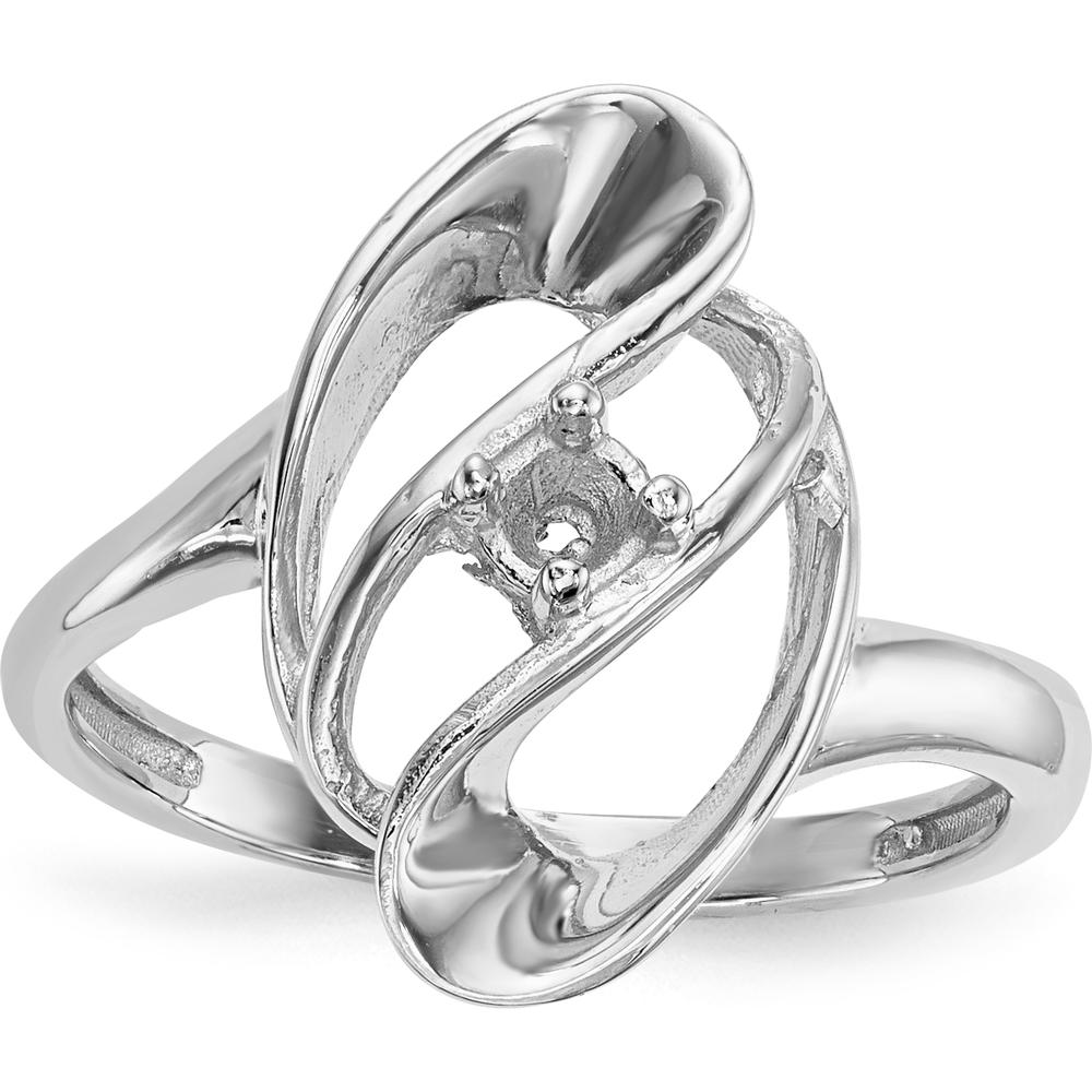 14K White Gold Polished Solitaire Ring with Blue Sapphire - 1.00 Carat Total Gemstone Weight by Monteluci Fine Jewelry