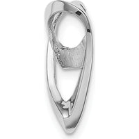 14K White Gold Polished Spiral Heart Chain Slide Pendant - Rhodium Plated by Oro Pregiato