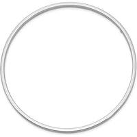 14K White Gold Polished Square Tube Slip-On Bangle Bracelet - 3mm Width by Oro Pregiato