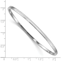 14K White Gold Polished Square Tube Slip-On Bangle Bracelet - 3mm Width by Oro Pregiato