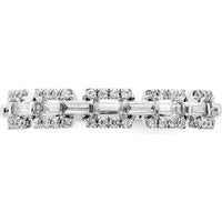14K White Gold Polished Squares Diamond Ring with Baguette and Round Diamonds - 0.0255 Carat Total Diamond Weight by 0