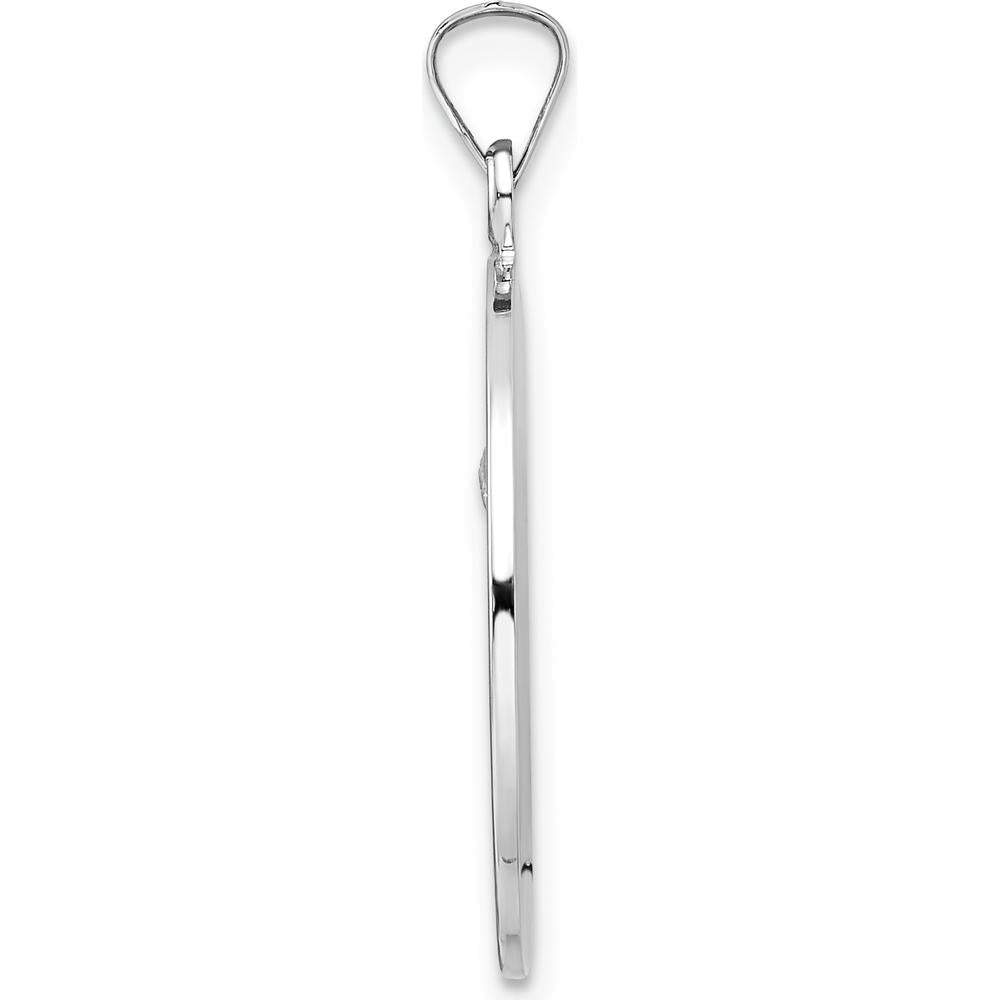 14K White Gold Polished St. Anthony Medal Pendant with Rhodium Finish - 29.15mm Length by Oro Pregiato