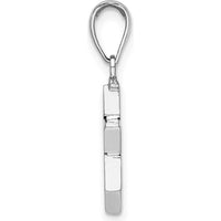 14K White Gold Polished Star of David Pendant with Rhodium Plating - 21.8mm by Oro Pregiato