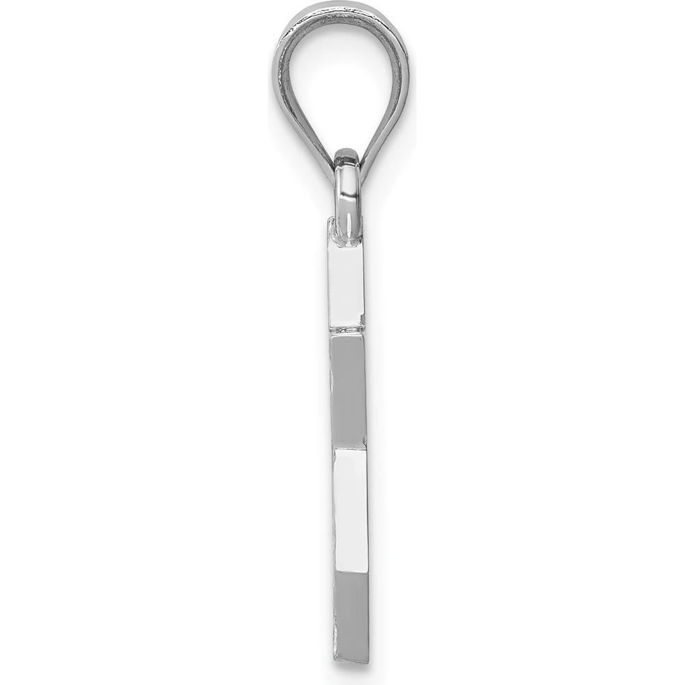 14K White Gold Polished Star of David Pendant with Rhodium Plating - 22mm Length by Oro Pregiato