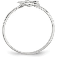 14K White Gold Polished Star of David Ring with Rhodium Plating by Oro Pregiato