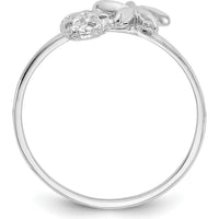 14K White Gold Polished Starfish & Sand Dollar Ring - Rhodium-Plated Coastal Elegance by Oro Pregiato