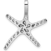 14K White Gold Polished Starfish Motif Chain Slide Pendant by 0