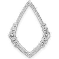 14K White Gold Polished Teardrop Pendant with Bezel and Prong Set Round Diamonds - 3/8 Carat Total Diamond Weight by Monteluci Fine Jewelry
