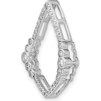 14K White Gold Polished Teardrop Pendant with Bezel and Prong Set Round Diamonds - 3/8 Carat Total Diamond Weight by Monteluci Fine Jewelry
