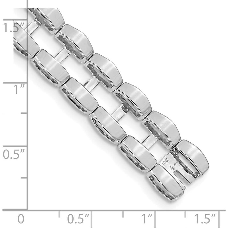 14K White Gold Polished Tennis Bracelet Jacket Blank with Rhodium Plating - 6.5" in Length by Oro Pregiato