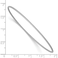 14K White Gold Polished Textured Twist 1.50mm Slip-on Round Bangle Bracelet by Oro Pregiato