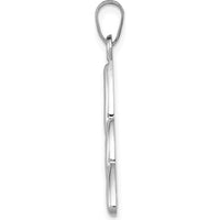 14K White Gold Polished Trinity Knot Pendant - Rhodium Plated by Oro Pregiato