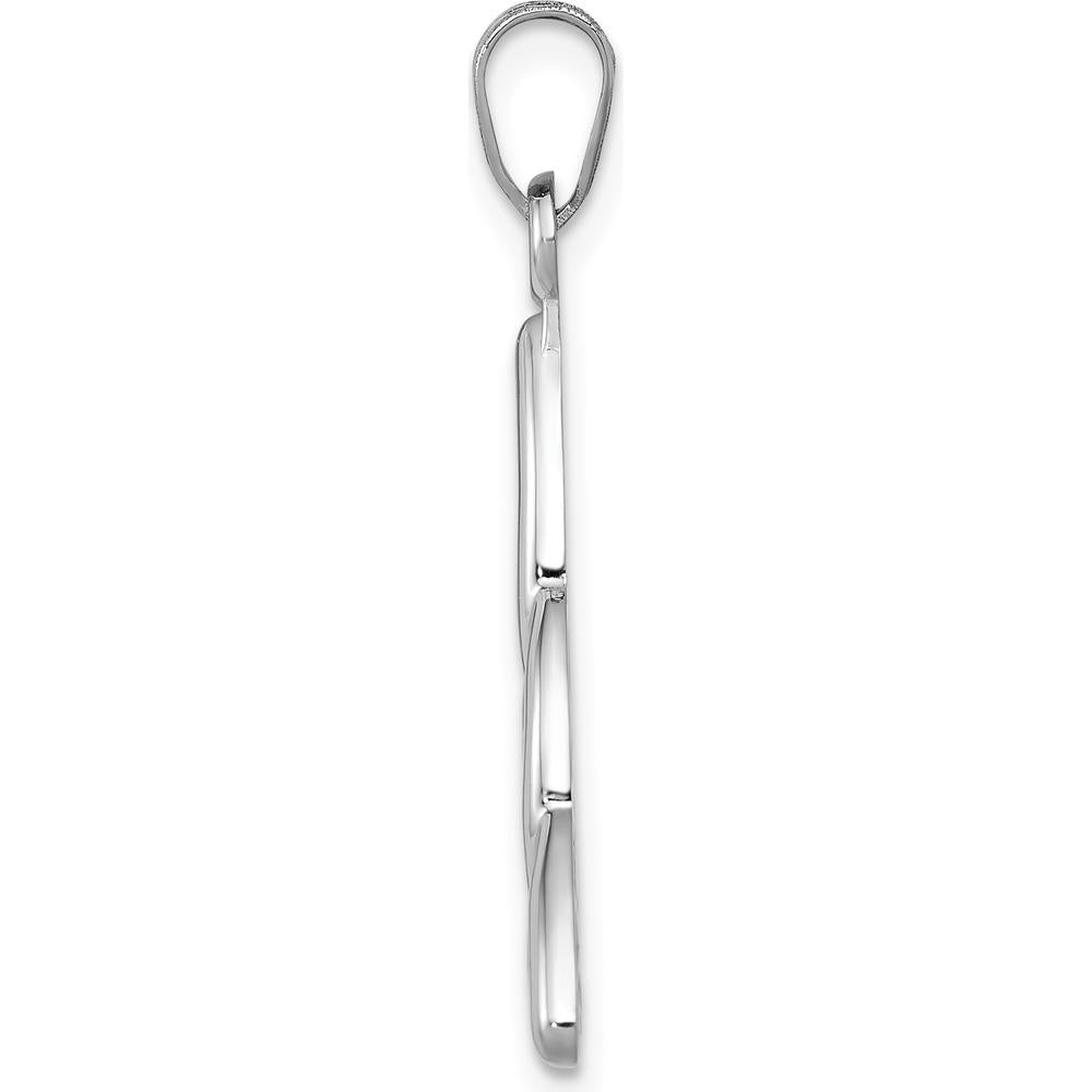 14K White Gold Polished Trinity Knot Pendant - Rhodium Plated by Oro Pregiato
