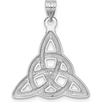 14K White Gold Polished Trinity Knot Pendant - Rhodium Plated by Oro Pregiato