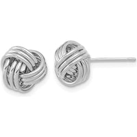 14K White Gold Polished Triple Love Knot Post Earrings - Elegant Women's Jewelry by 0