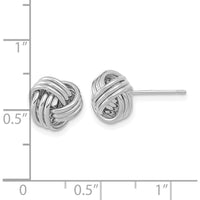 14K White Gold Polished Triple Love Knot Post Earrings - Elegant Women's Jewelry by 0