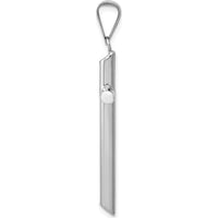 14K White Gold Polished Tube Cross Pendant with Rhodium Plating - 41.66mm Length by Oro Pregiato