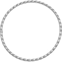 14K White Gold Polished Twisted 2.50mm Slip-on Round Bangle Bracelet by Oro Pregiato
