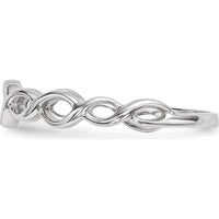 14K White Gold Polished Twisted Loops Fashion Ring - 2mm Band Width, Sizeable Design by 0