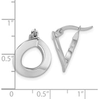 14K White Gold Polished Twisted Tube Hoop Earrings - 16.5mm by 0