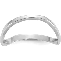 14K White Gold Polished Wave Fashion Thumb Ring - Elegant Minimalist Design by Oro Pregiato