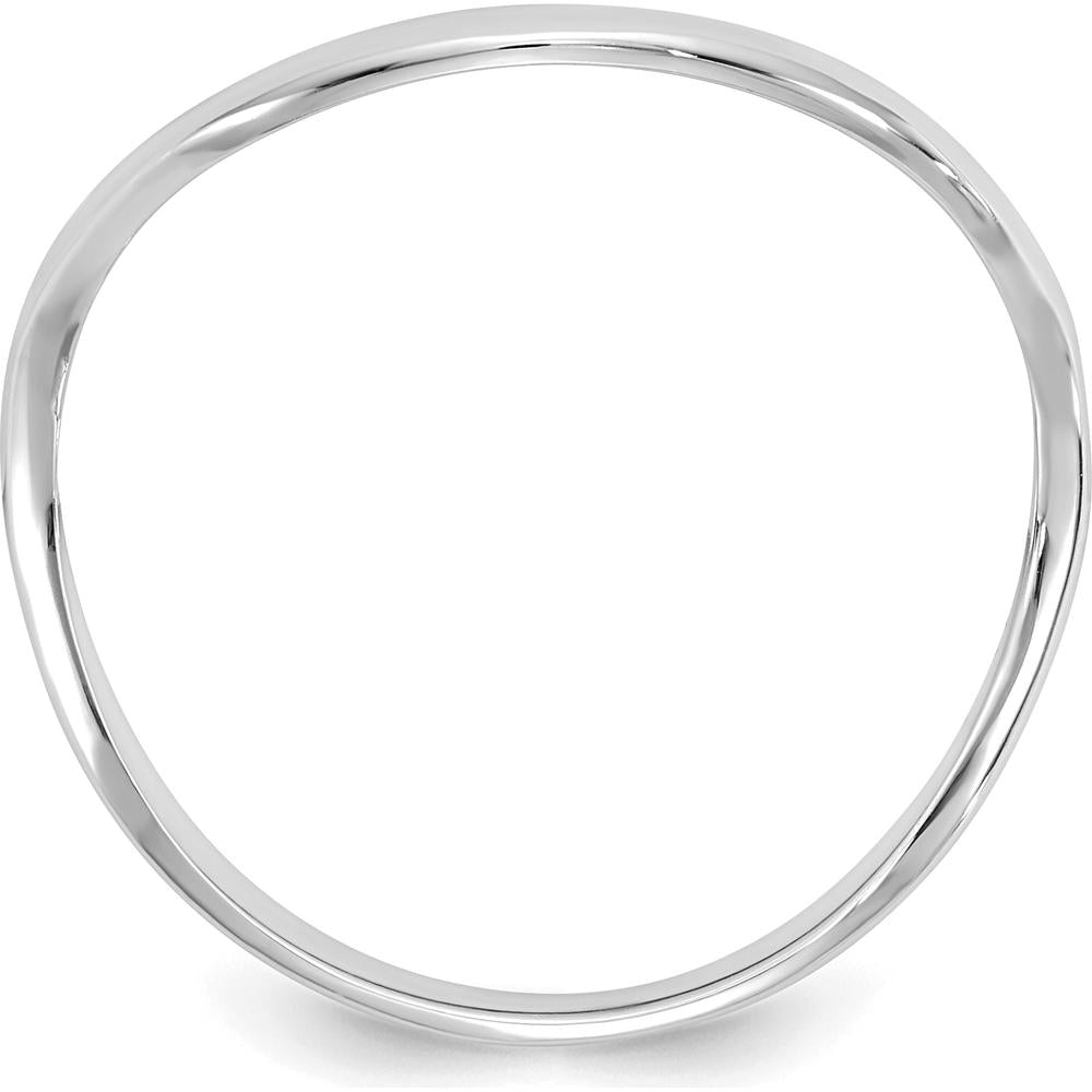 14K White Gold Polished Wave Fashion Thumb Ring - Elegant Minimalist Design by Oro Pregiato