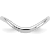 14K White Gold Polished Wave Fashion Thumb Ring - Elegant Minimalist Design by Oro Pregiato