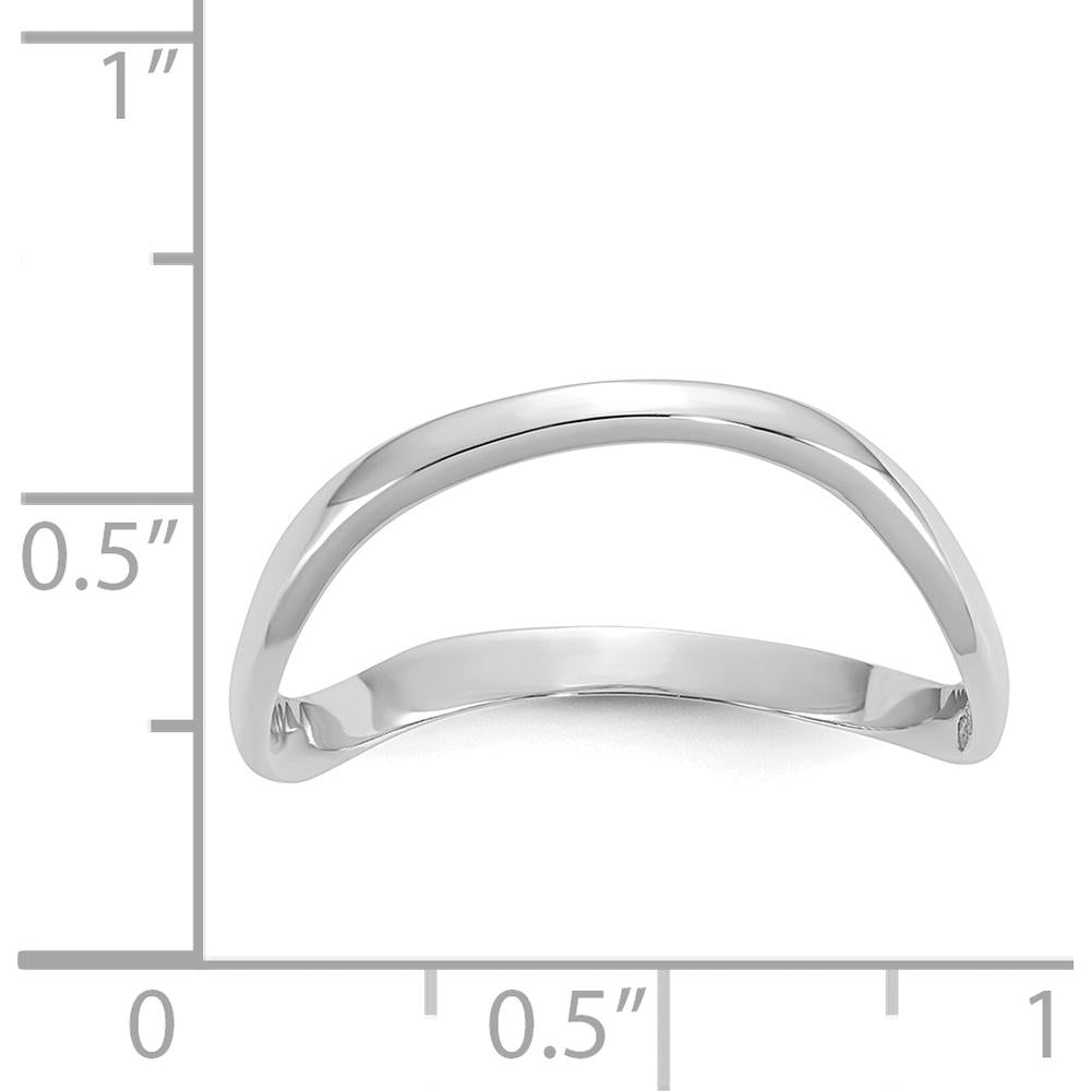14K White Gold Polished Wave Fashion Thumb Ring - Elegant Minimalist Design by Oro Pregiato