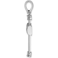 14K White Gold Polished-X Center Cross Charm - Rhodium Plated by Oro Pregiato