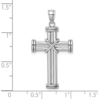 14K White Gold Polished X Center Cross Pendant - Modern Faith Design by Oro Pregiato